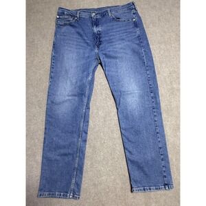 Levis 505 Jeans Mens 40x32 Blue Denim Straight Leg WaterLess Stretch Classic‎